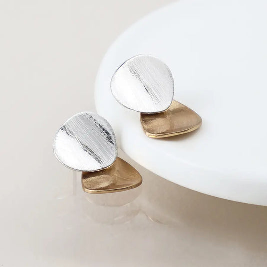 Peace Of Mind - Silver Plated Mixed Brushed Studs