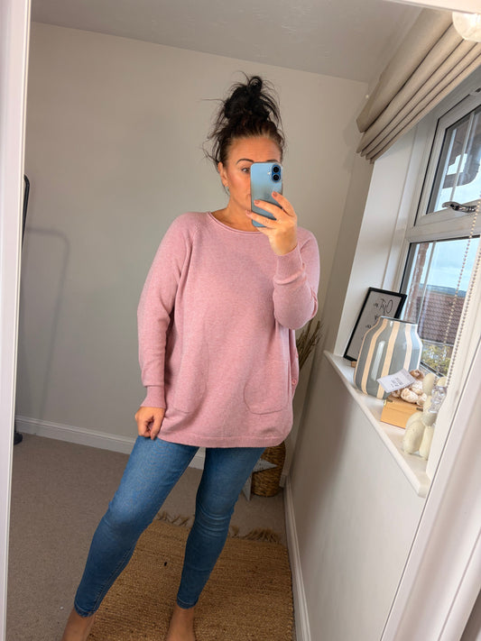 Button Side Jumper - Blush