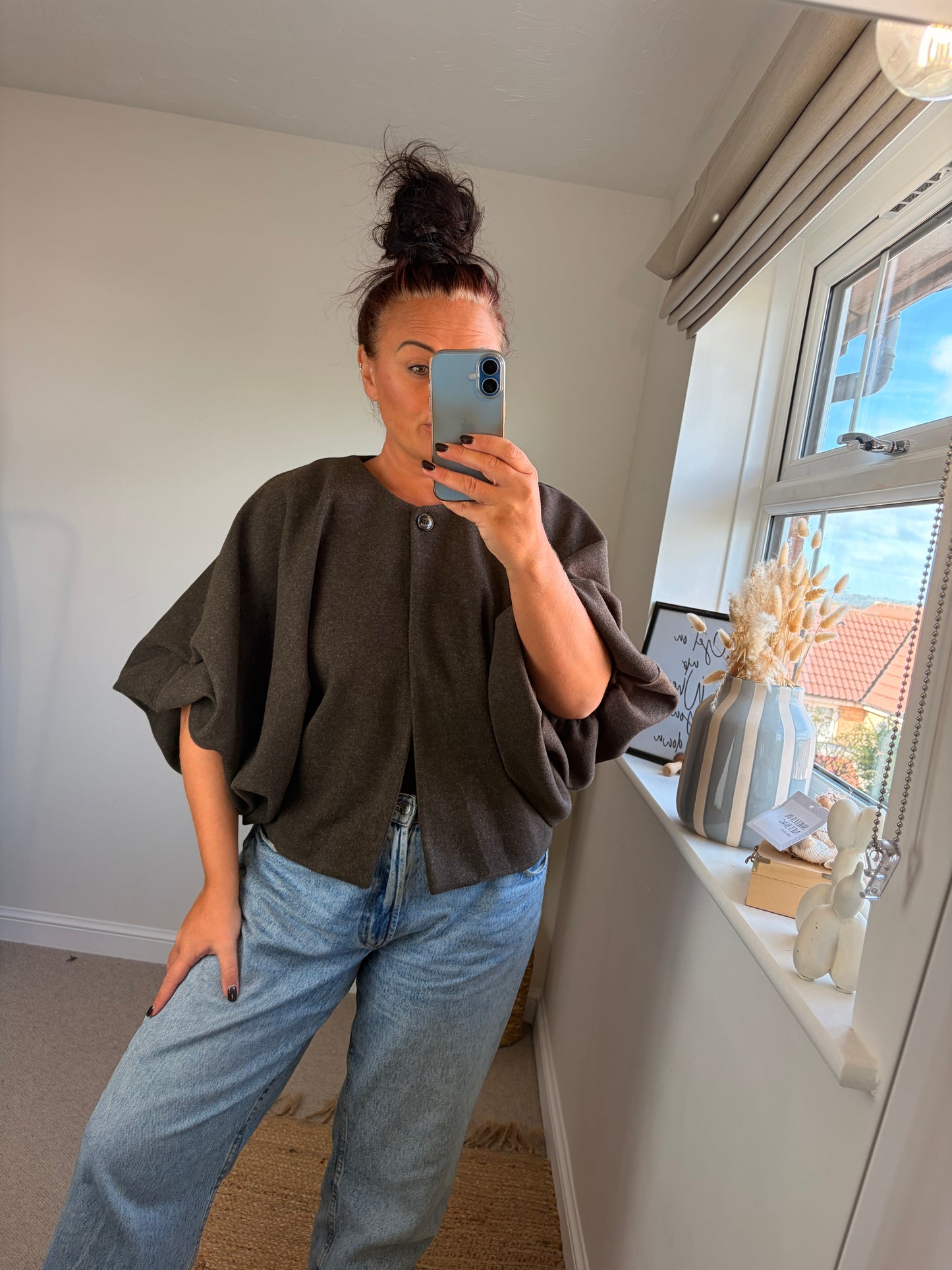 Puff Sleeve Jacket - Chocolate