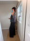 Bubble Hem Leaf Top - Black