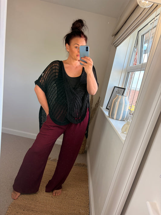 Twist Crochet Top - Black