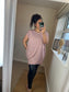 Longline T-shirt with Pockets - Blush