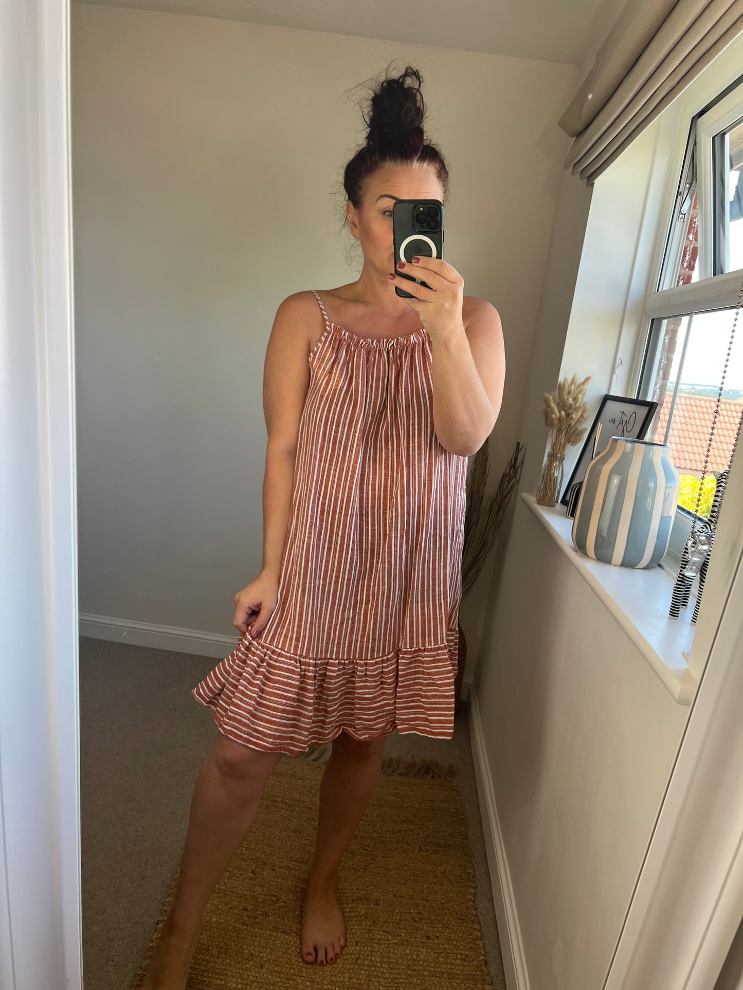 Stripe Sundress - Rust