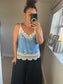 Crochet Cami Top - Blue