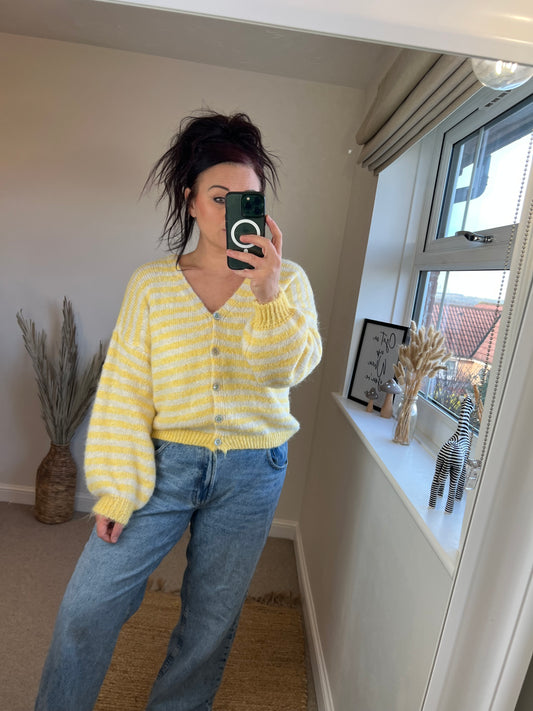 Striped Cardigan - Lemon