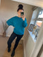 Button Back Jumper - Teal