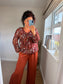 Bubble Hem Leaf Top - Rust