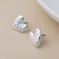Peace of Mind - Silver Plated Hammered Heart Earrings