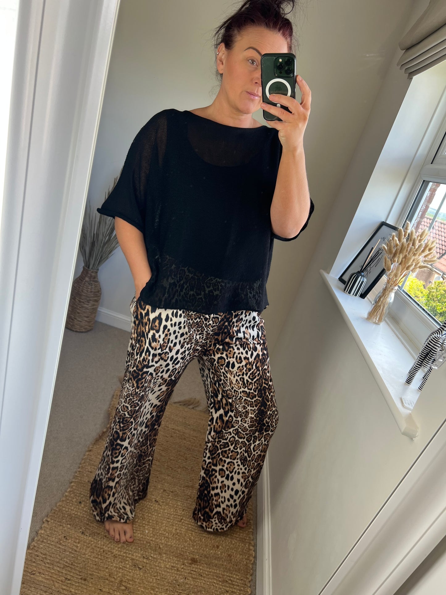 Wide Leg Trousers - Leopard
