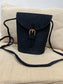 Faux Suede Bucket Crossbody Bag - Black