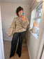 Slouch Oversize Leopard Jumper - Beige