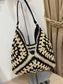 Straw Two Tone Bag - Black