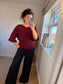 Flute Sleeve Jumper - Wine