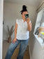 Broderie Anglaise Cap Sleeve Top - White