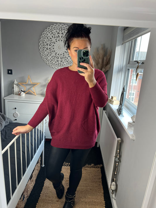 Crisscross Jumper - Wine