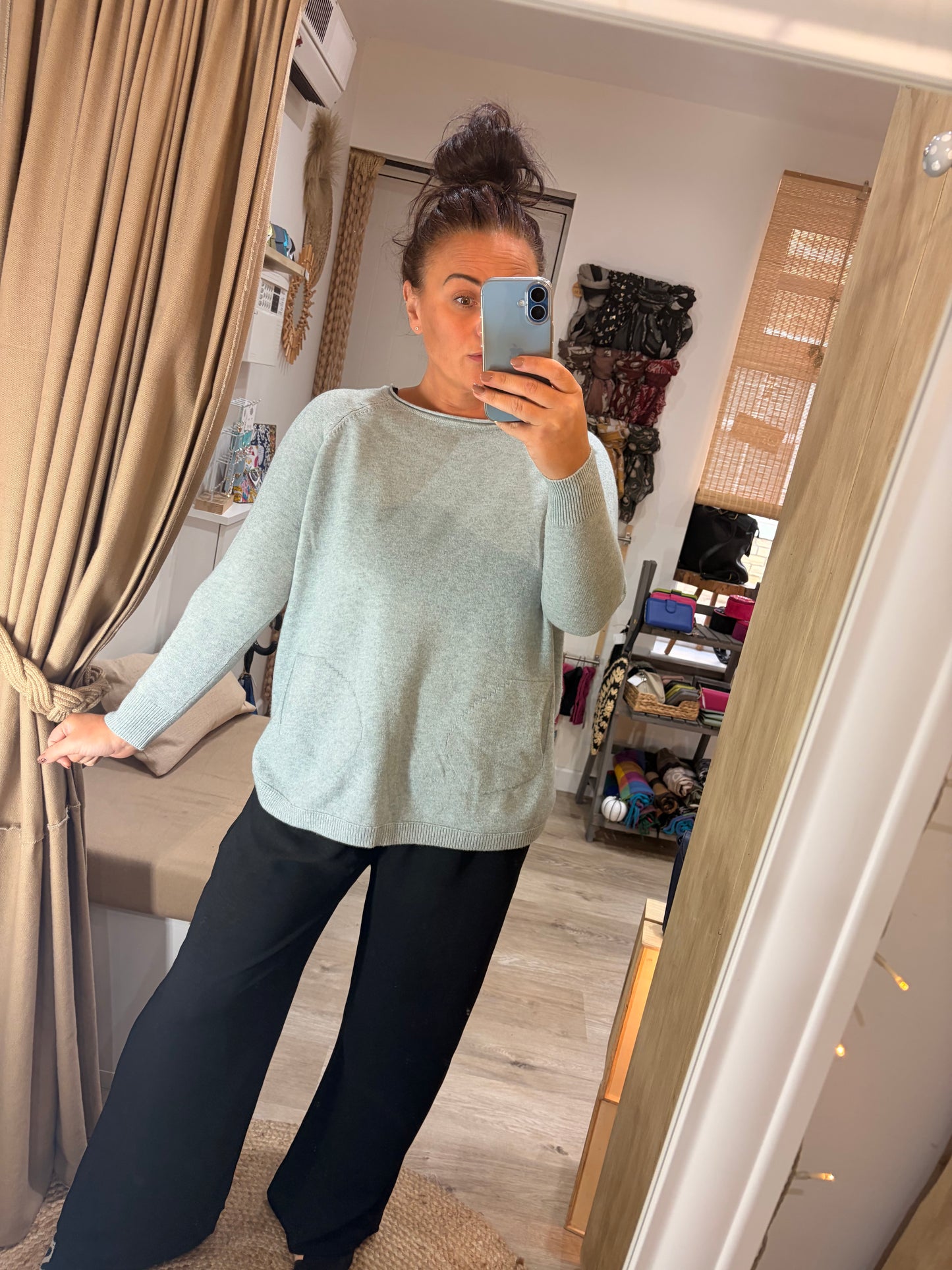 Button Side Jumper - Light Grey