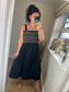 Shirred Bust Midi Dress - Black