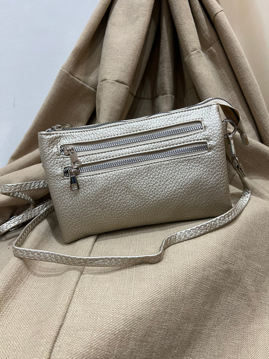 Multi Pocket Crossbody Bag - Gold