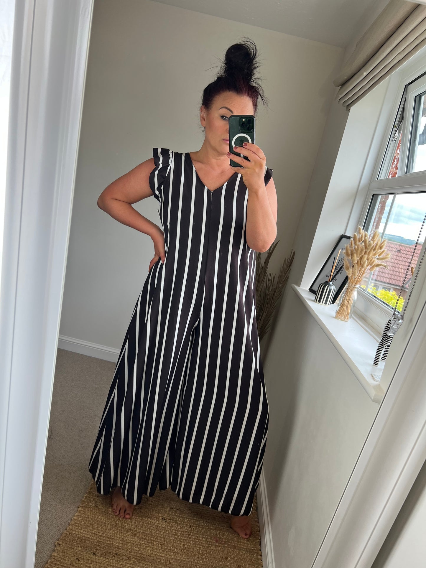 Stripe Jumpsuit - Chocolate