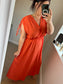 Crossover Dress - Rust