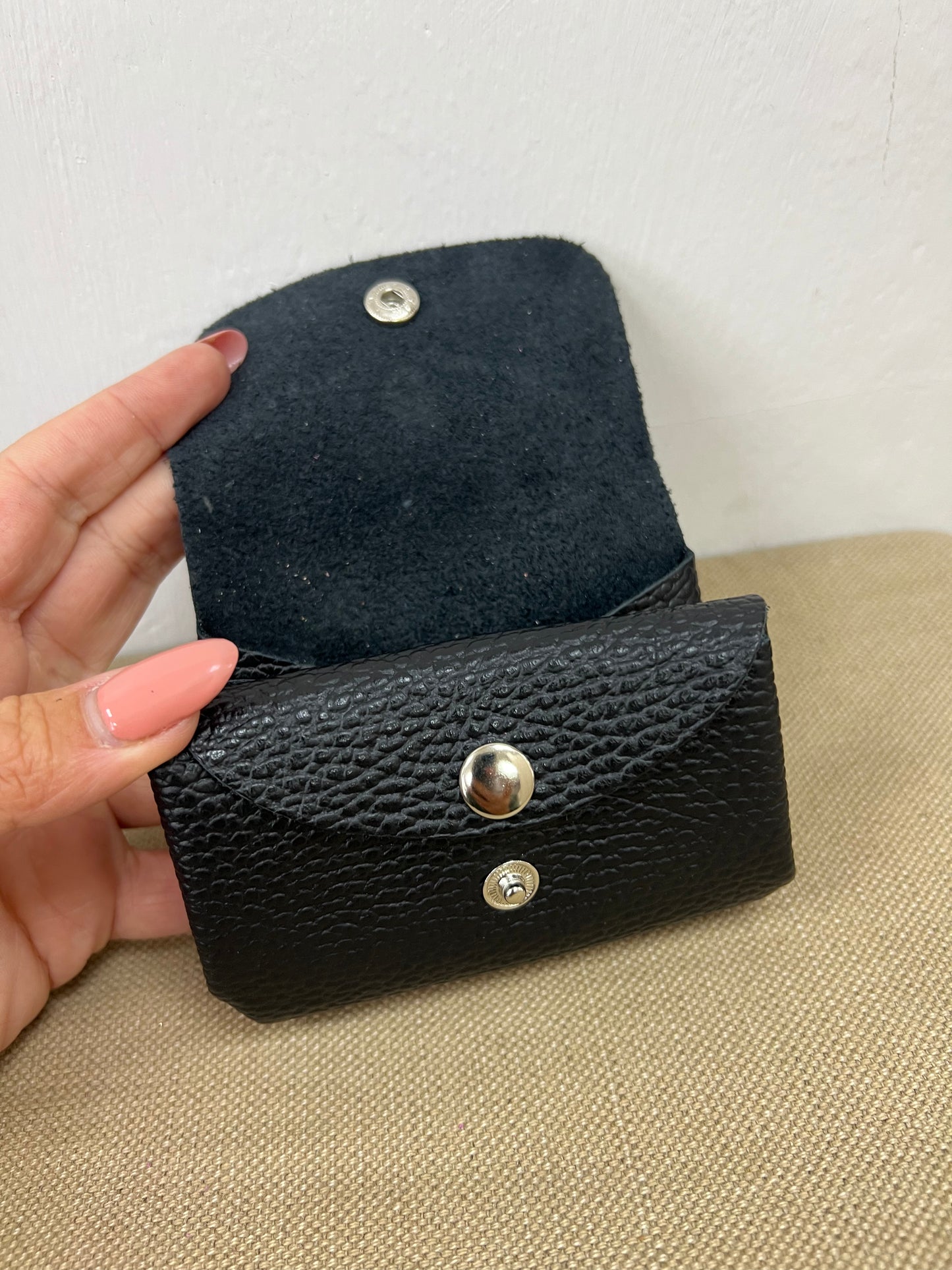 Chunky Leather Purse - Black