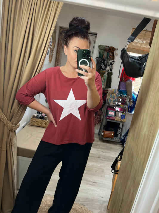 Jersey Star Top - Wine