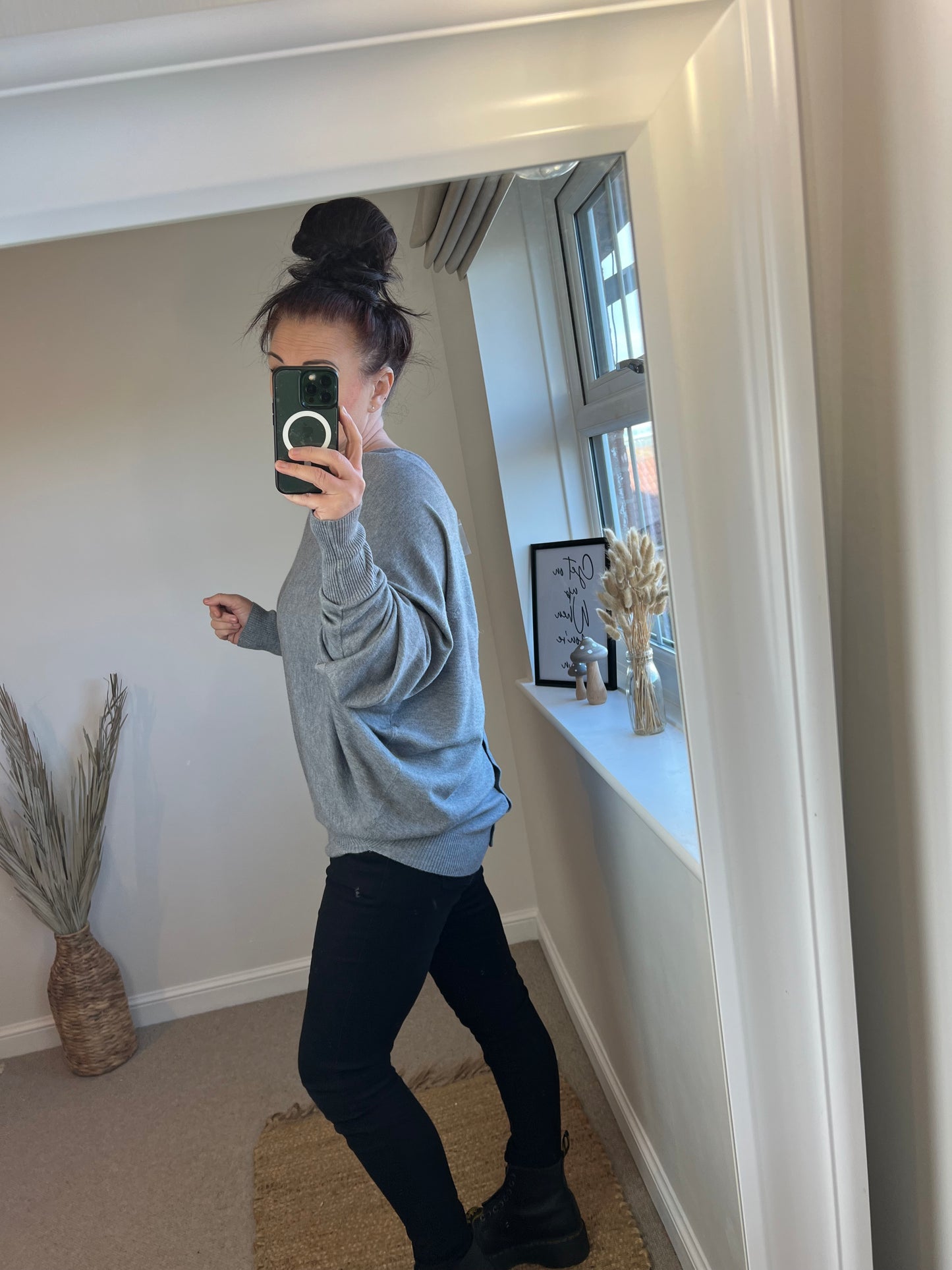 Button Back Jumper - Grey