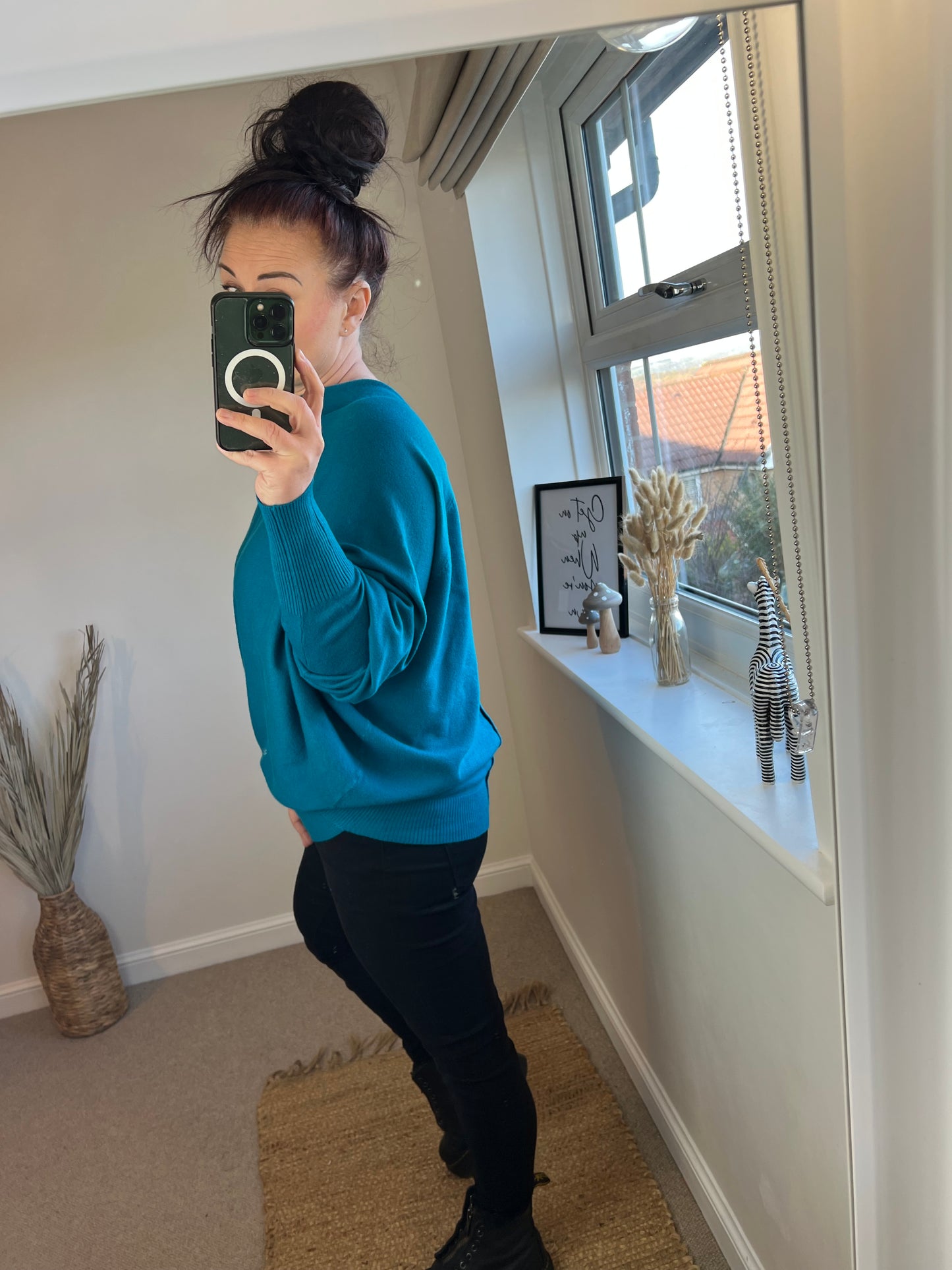 Button Back Jumper - Teal