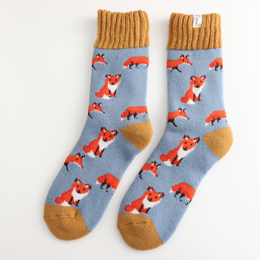 Miss Sparrow Winter Socks - Foxes