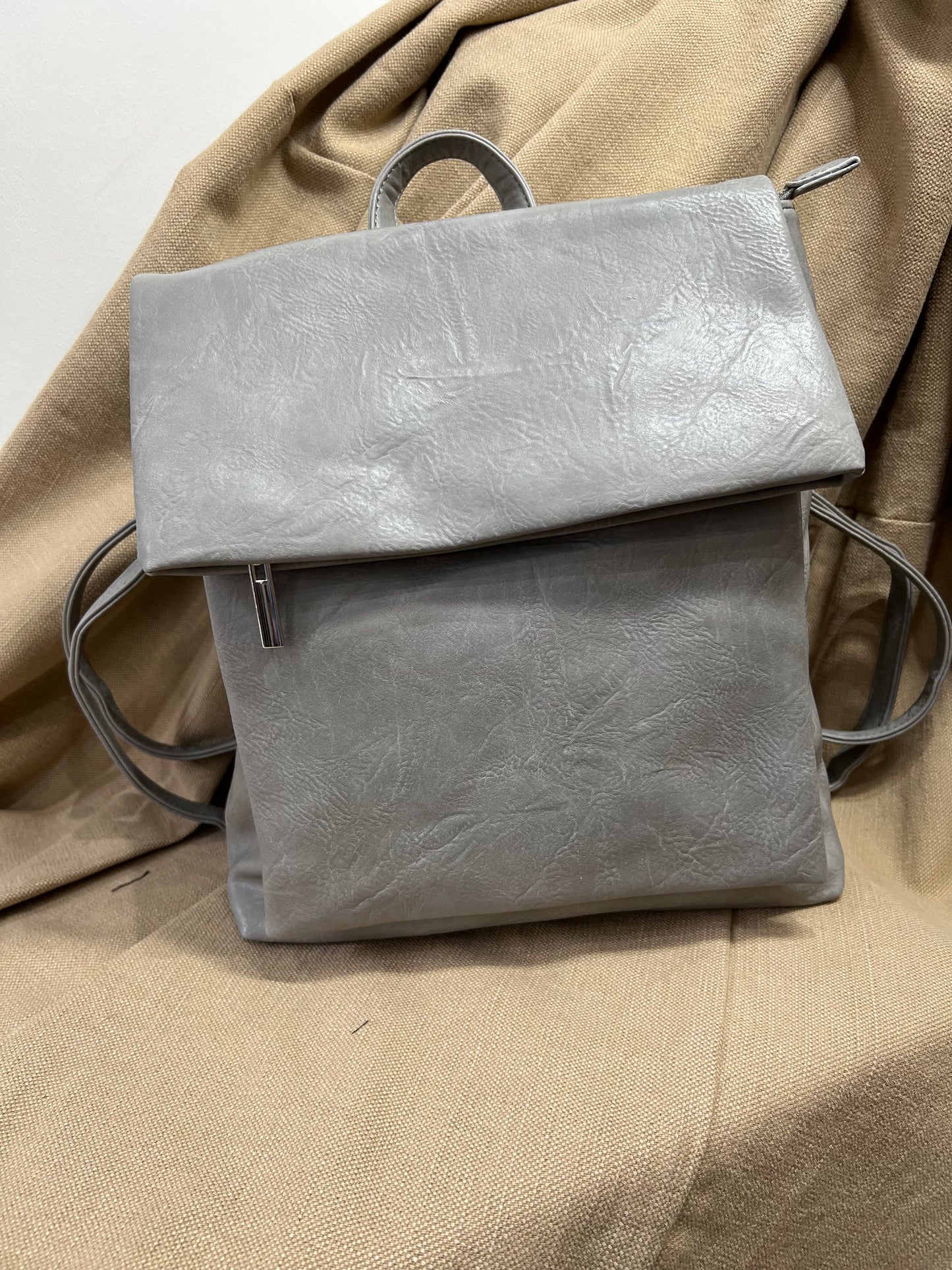 Fold over Rucksack - Light Grey