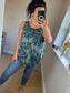 Cotton Overlay Vest Top - Khaki