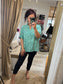 SANDY Cotton Shirt - Ditsy Floral Aqua