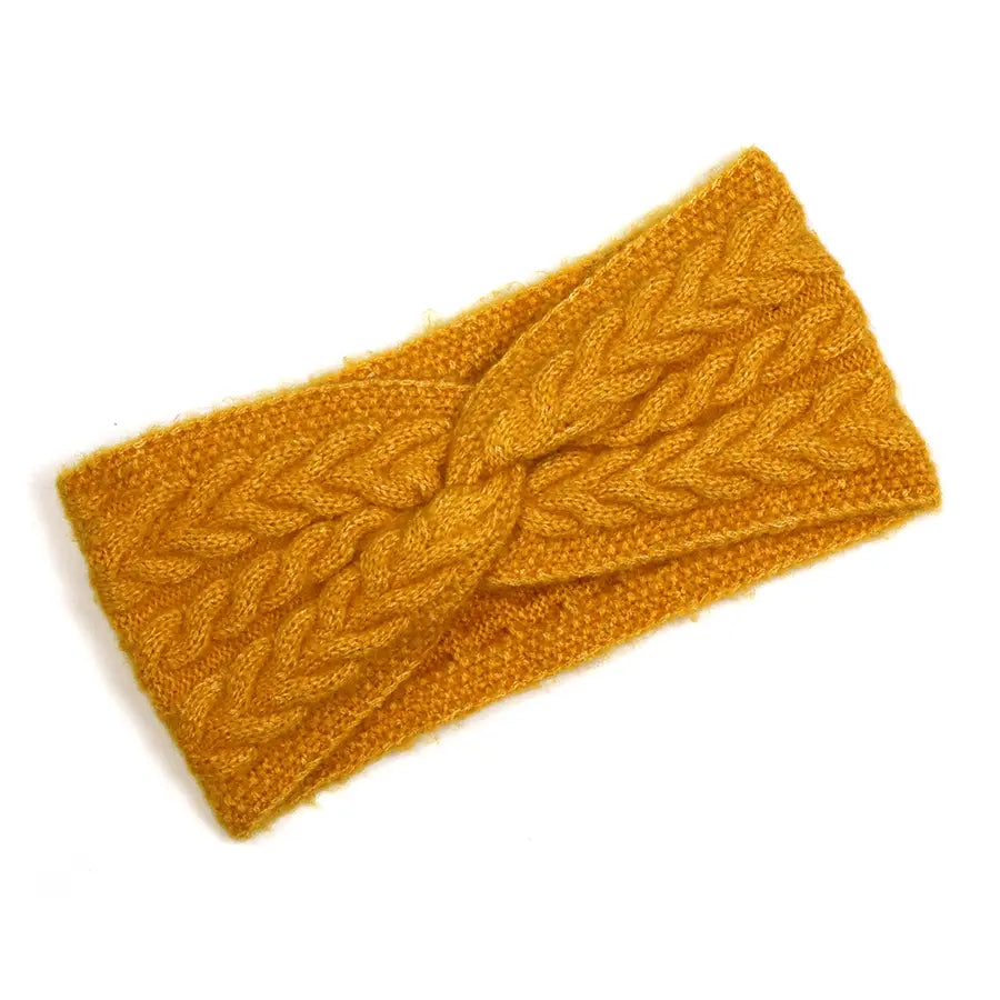Herringbone Twist Headband - Mustard