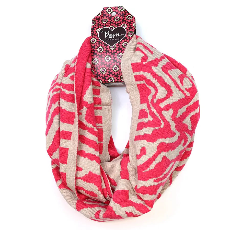 Snood Scarf - Pink/Beige