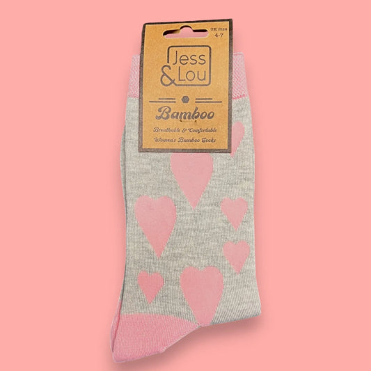 Jess & Lou Bamboo Socks - Happy Hearts