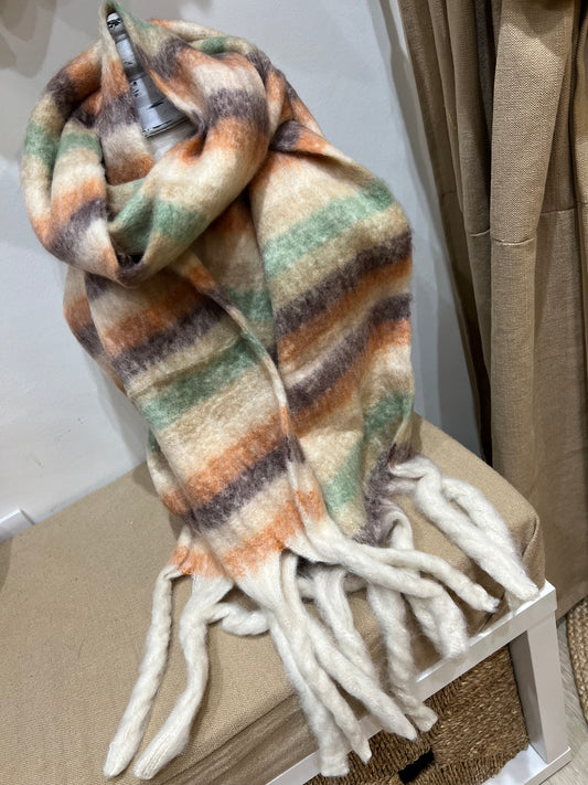 Blanket Scarf - Cream Stripe