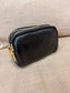 Leather Triple Compartment Purse - Black