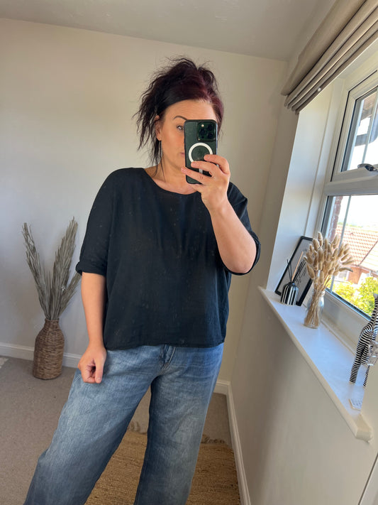 Plain Cotton Top - Black