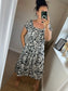 STEVIE Midi Button Dress - Black/White