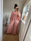 Linen Mix Floaty Trousers - Dusky Pink