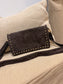 Small Faux Suede Crossbody Bag - Chocolate