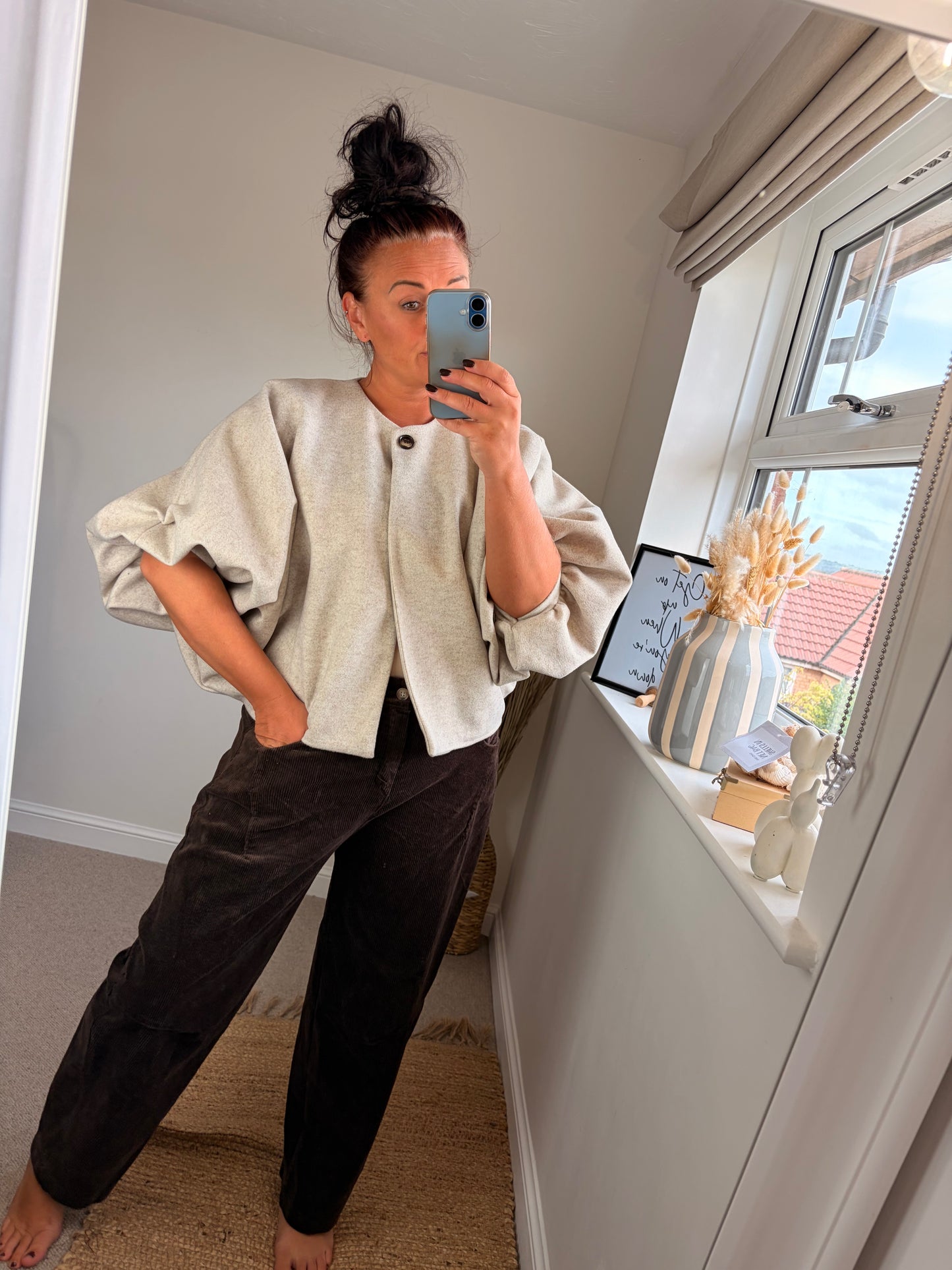 Puff Sleeve Jacket - Cream