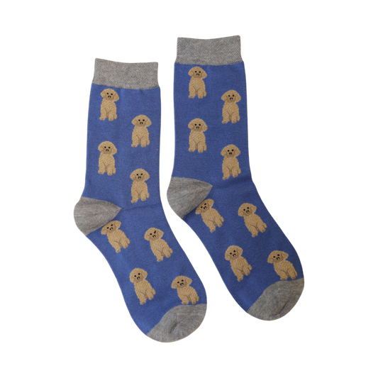 Jess & Lou Bamboo Socks - Dog Blue