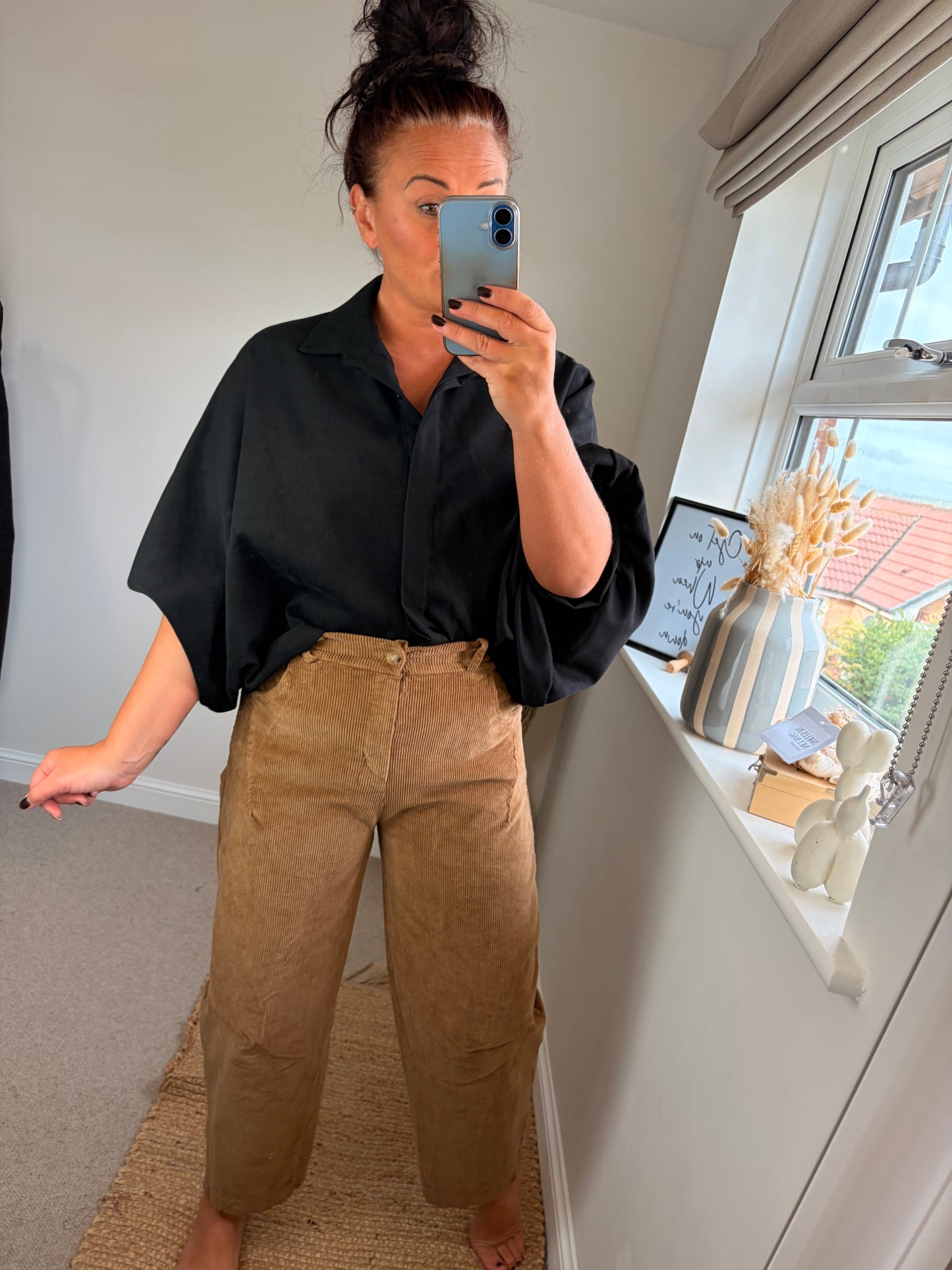 Puff Sleeve Shirt - Black