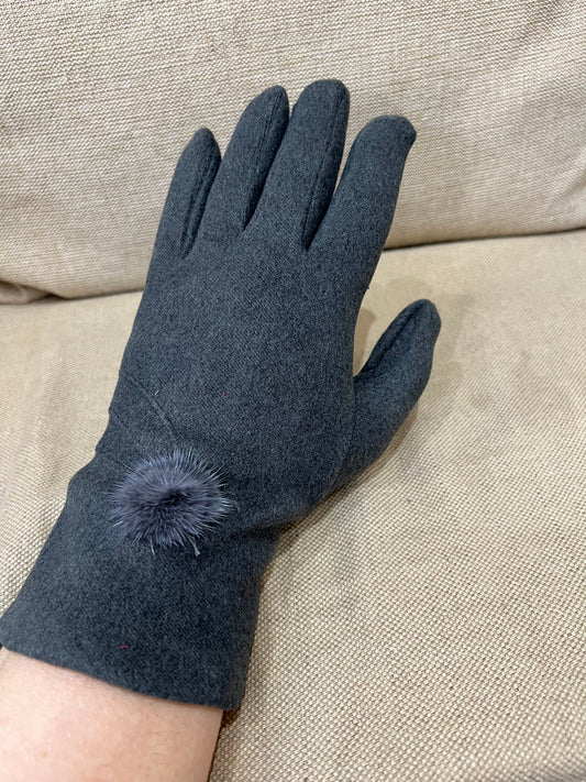 Pom Touch Screen Gloves - Grey