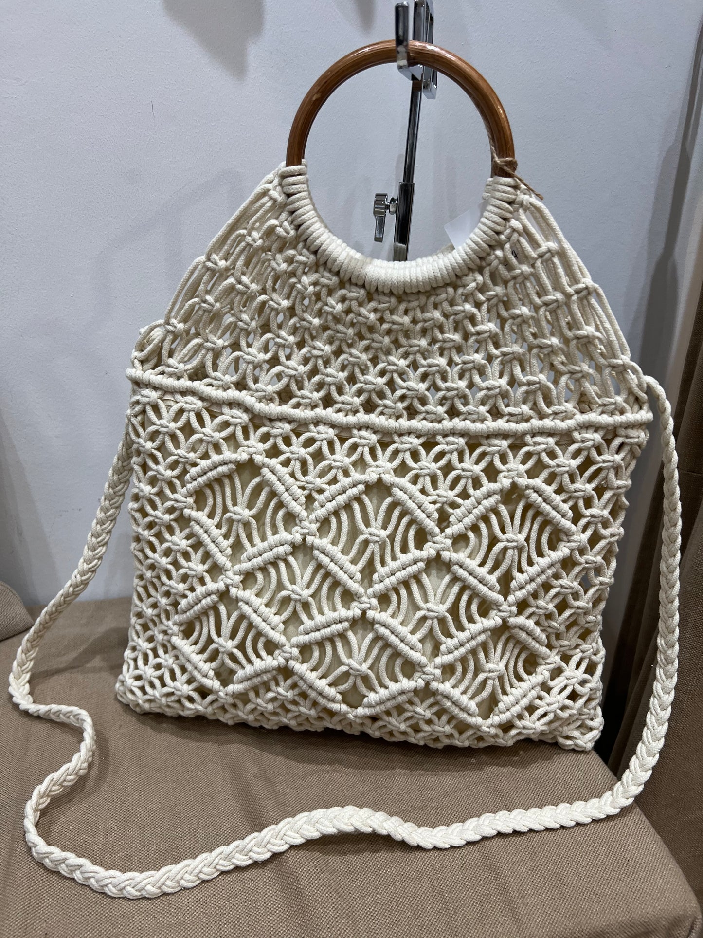 Crochet Crossbody Bag - Cream