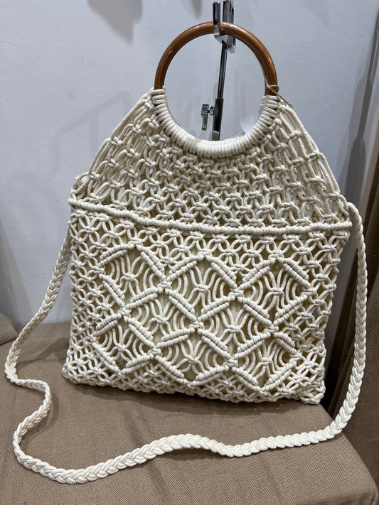 Crochet Crossbody Bag - Cream