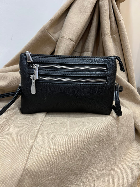 Multi Pocket Crossbody Bag - Black