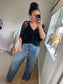 Crochet Scooped Cardi - Black