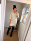 Button Jumper Dress - Beige